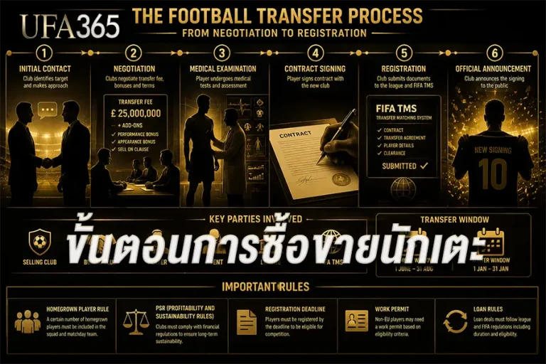 ขั้นตอนตั้งแต่เริ่มเจรจาจนประกาศเปิดตัวนักเตะ