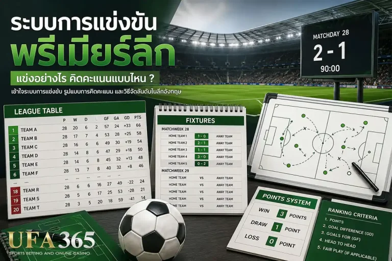 ระบบการแข่งขันพรีเมียร์ลีก แข่งอย่างไร คิดคะแนนแบบไหน เข้าใจรูปแบบลีกในหน้าเดียว