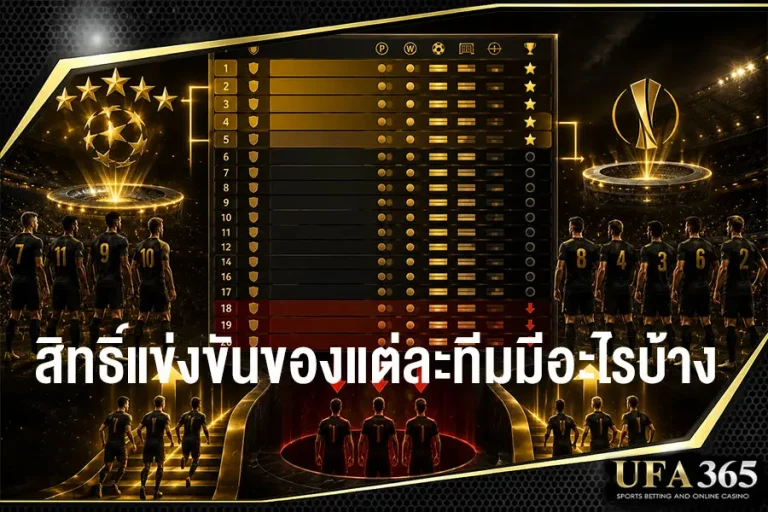 สิทธิ์แข่งขันของแต่ละทีมมีอะไรบ้าง